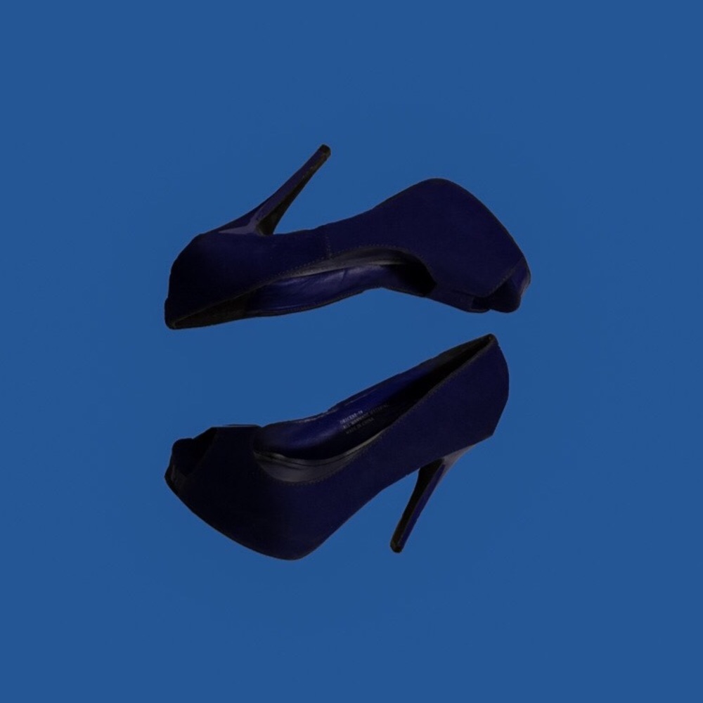 Rogue Helium Navy Heels (Open-toe)